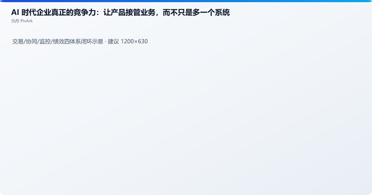 AI 时代企业真正的竞争力：让产品接管业务，而不只是多一个系统